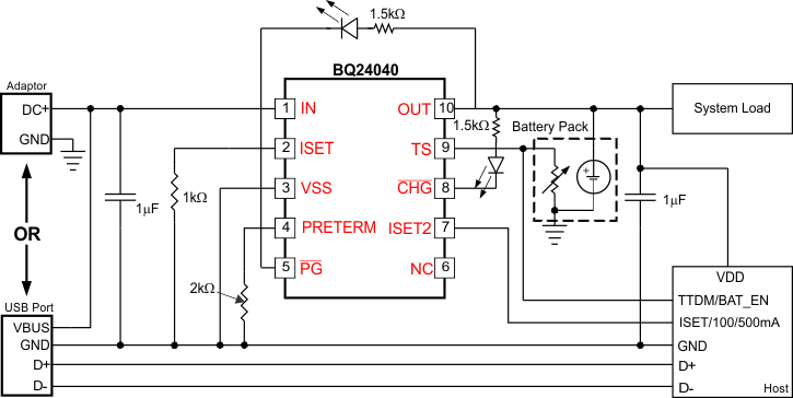 BQ24040DSQT 电路图