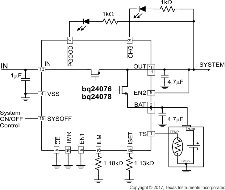 BQ24076RGTR 电路图
