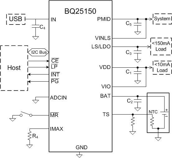 BQ25150YFPR 电路图
