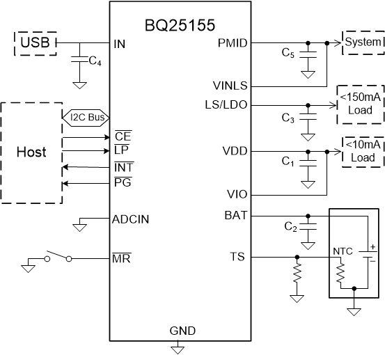 BQ25155YFPT 电路图