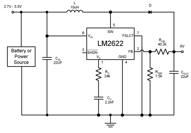 LM2622MM-ADJ 电路图