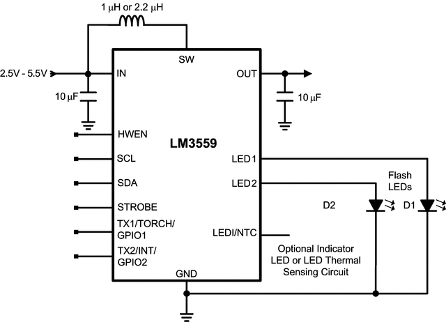 LM3559TLE/NOPB 电路图