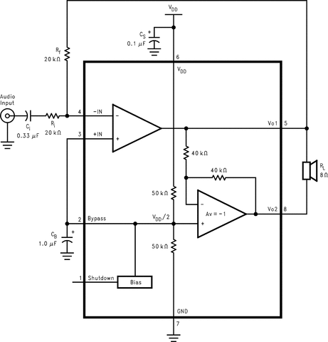 LM4861M/NOPB 电路图