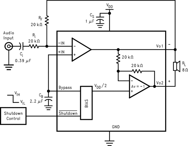 LM4995TM/NOPB 电路图