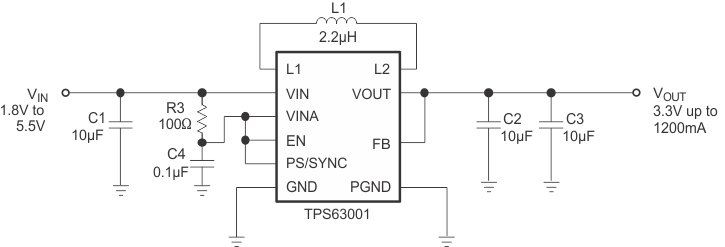 TPS63001DRCR 电路图