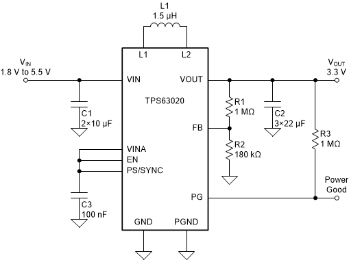 TPS63021DSJR 电路图