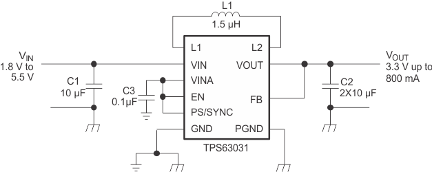 TPS63030DSKR 电路图