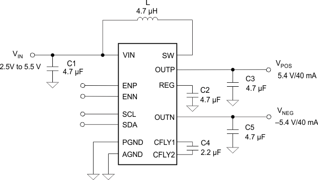 TPS65132A0YFFR 电路图